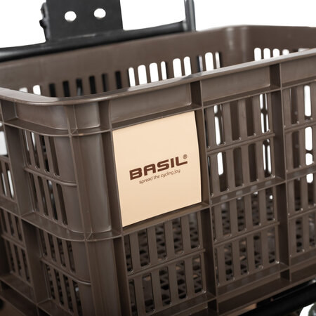 Basil Fietskrat Crate S 17,5L Brown voor MIK/Racktime