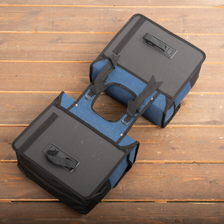 Willex Dubbele fietstas Canvas Tas Plus 30L Blauw/Matzwart