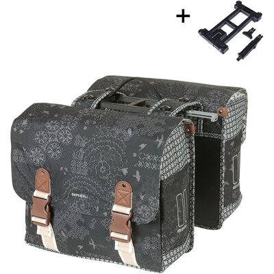 Basil Dubbele Fietstas Bohème MIK 2.0 32L Charcoal
