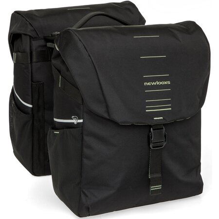 New Looxs Dubbele Fietstas Vigo Double MIK 2.0 37L Zwart/Groen