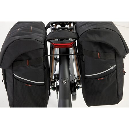 New Looxs Dubbele Fietstas Vigo Double 37L Zwart/Oranje