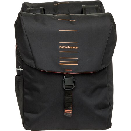 New Looxs Dubbele Fietstas Vigo Double 37L Zwart/Oranje