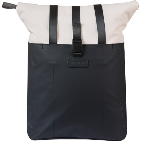 Basil Enkele fietstas Vive Shopper MIK Hooks 15-20L Wit/Zwart