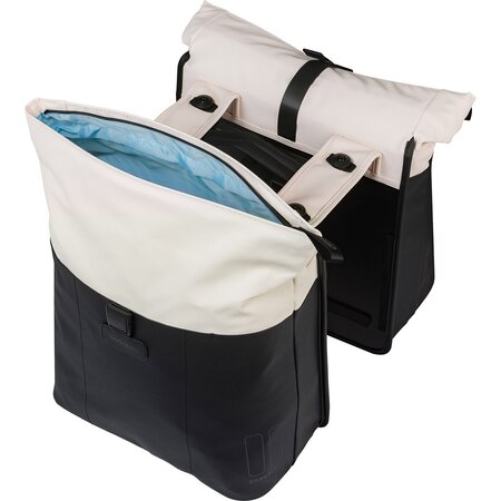 Basil Dubbele Fietstas Vive MIK 2.0 28-35L Wit/Zwart