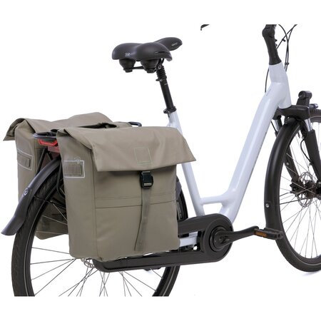 New Looxs Dubbele fietstas Leeds Double 38L Taupe