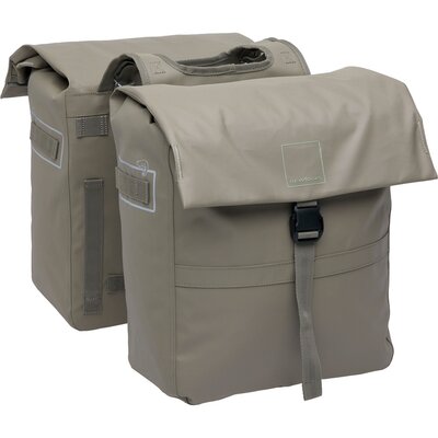 New Looxs Dubbele fietstas Leeds Double 38L Taupe
