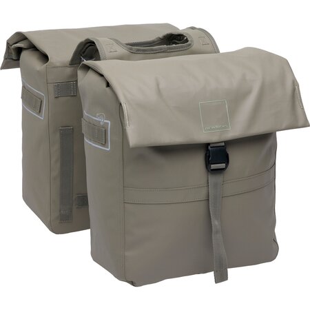 New Looxs Dubbele fietstas Leeds Double 38L Taupe