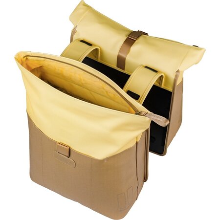 Basil Dubbele Fietstas Vive 28-35L Zand/Geel