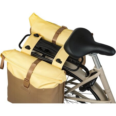 Basil Dubbele Fietstas Vive MIK 2.0 28-35L Zand/Geel