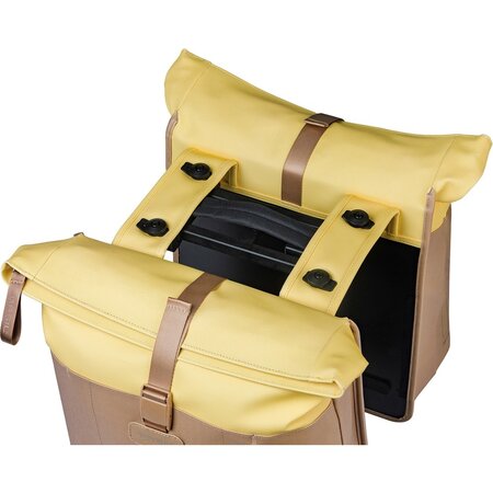 Basil Dubbele Fietstas Vive MIK 2.0 28-35L Zand/Geel