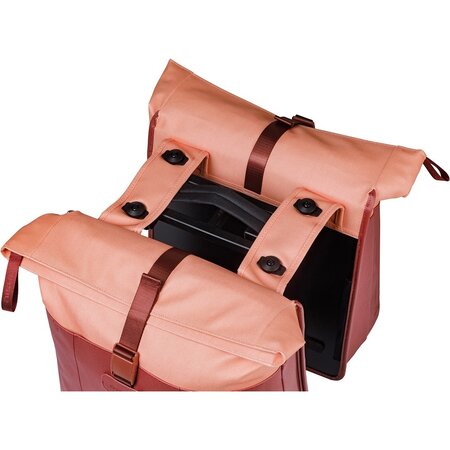 Basil Dubbele Fietstas Vive MIK 2.0 28-35L Bordeaux/Roze