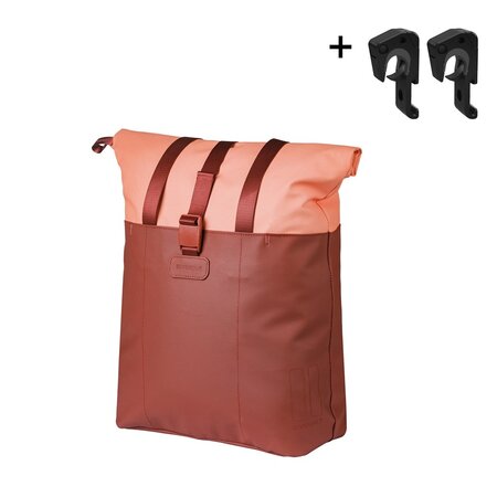 Basil Enkele fietstas Vive Shopper MIK Hooks 15-20L Bordeaux/Roze