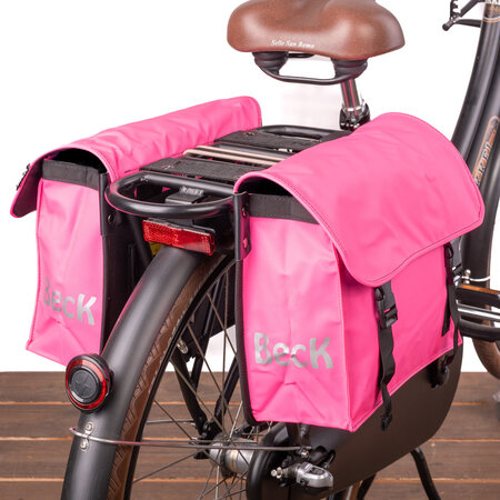 Beck Dubbele fietstas Mini Bisonyl Pink