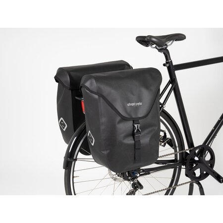 AtranVelo Dubbele fietstas ZAP Plus WP 50L AVS Zwart - met AVS-adapter