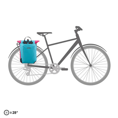 Ortlieb Enkele Fietstas en Rugtas Vario Cyber Blue QL 2.1 - 26L