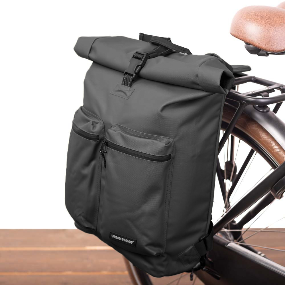 Enkele fietstas en rugtas Rolltop Backpack Recycled 20L Zwart