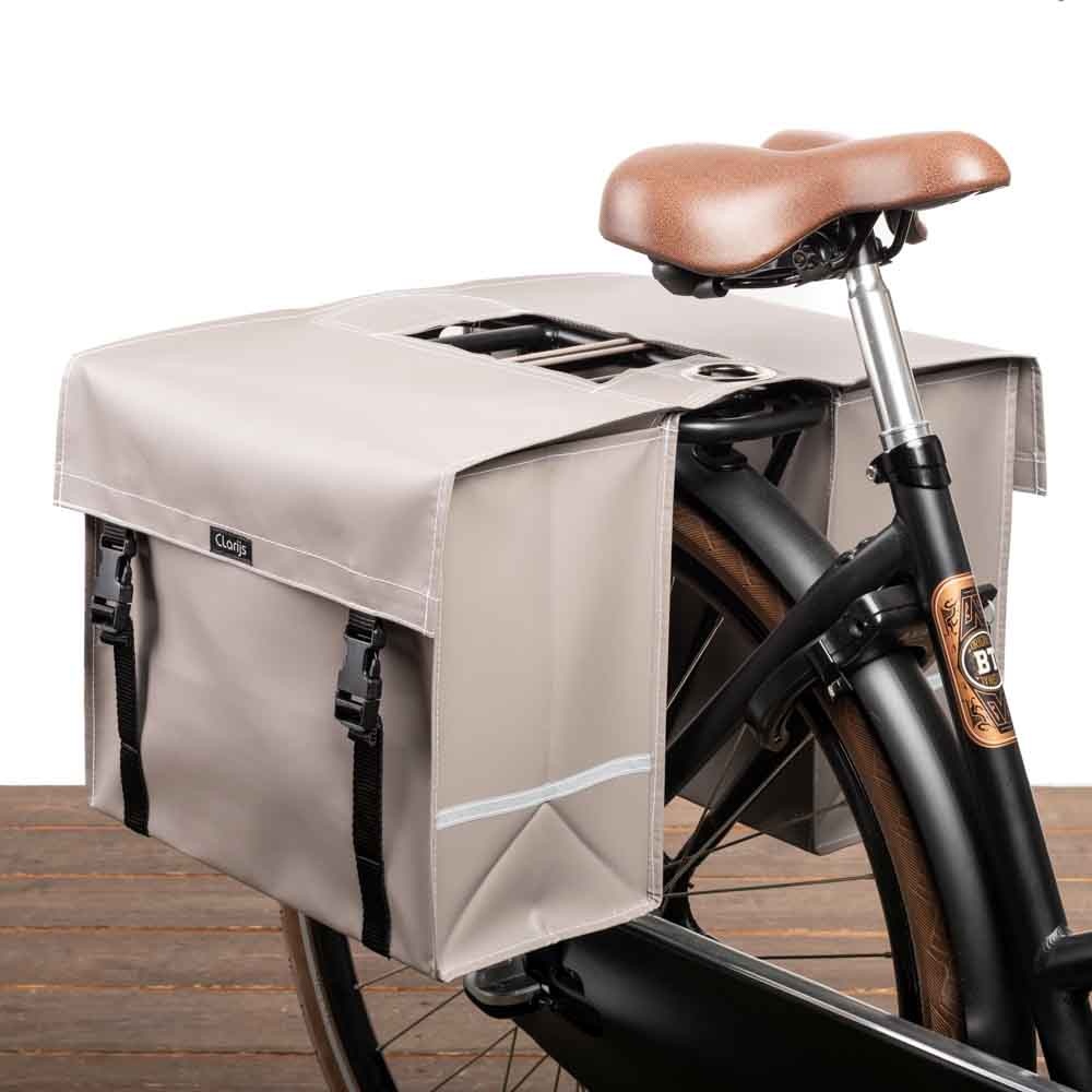 Clarijs Dubbele fietstas XL 46L Mat Taupe