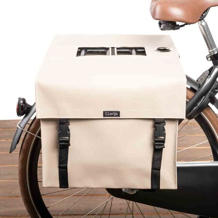 Clarijs Dubbele fietstas XL 46L Mat Zand - Met anti-diefstalring