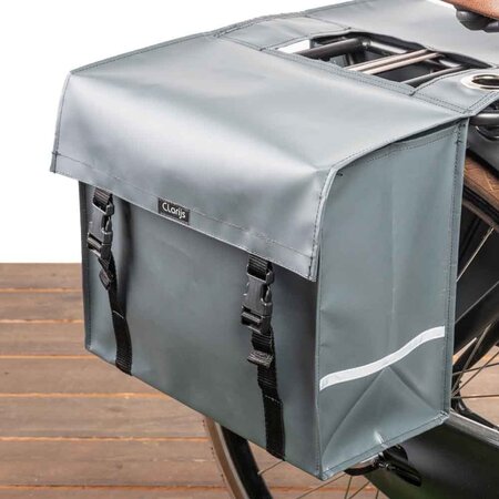 Clarijs Dubbele fietstas XL 46L Mat Grijs - Met anti-diefstalring