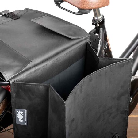 Clarijs Dubbele fietstas 40L Matzwart - Met anti-diefstalring
