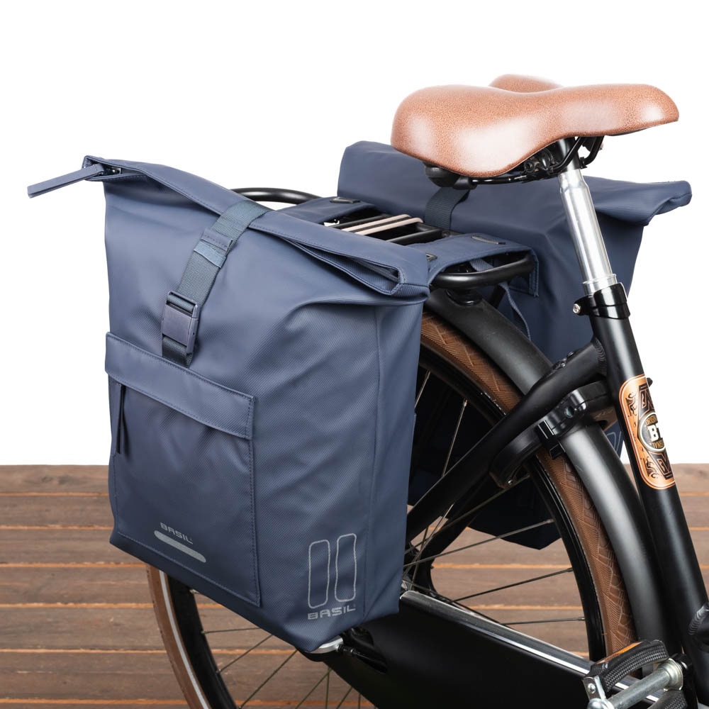 Dubbele fietstas Brooklyn 41L Marineblauw