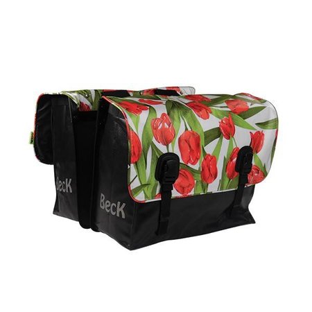 Beck Dubbele fietstas Classic 46L Tulips Red