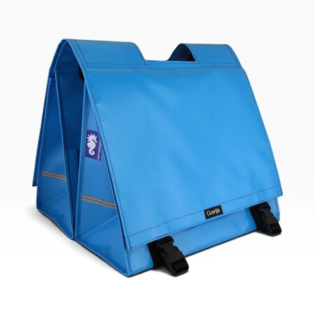 Clarijs Dubbele fietstas XL 46L Azuurblauw - Met anti-diefstalring
