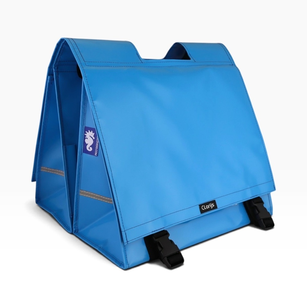 Dubbele fietstas XL 46L Azuurblauw
