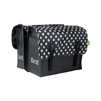 Beck Dubbele fietstas Classic 46L White Small Dots