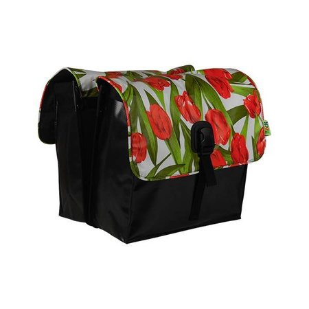 Beck Dubbele fietstas Small 30L Tulips Red