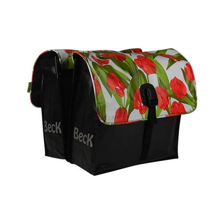 Beck Dubbele fietstas Small 30L Tulips Red