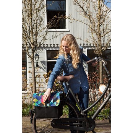 Beck Dubbele fietstas Small 30L Colored Triangles
