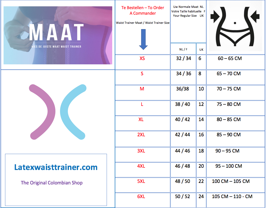 Colombian Clothing Size Chart