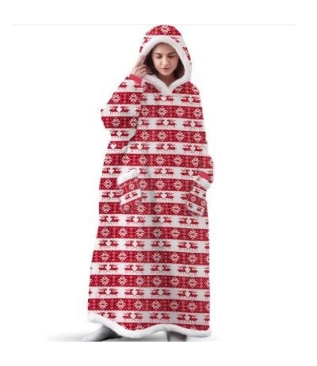 Hoodie deken extra lang Kerst