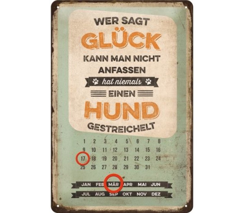 Vintage Blechschild Dauerkalender Working Dogs Onlineshop Hundefachmarkt