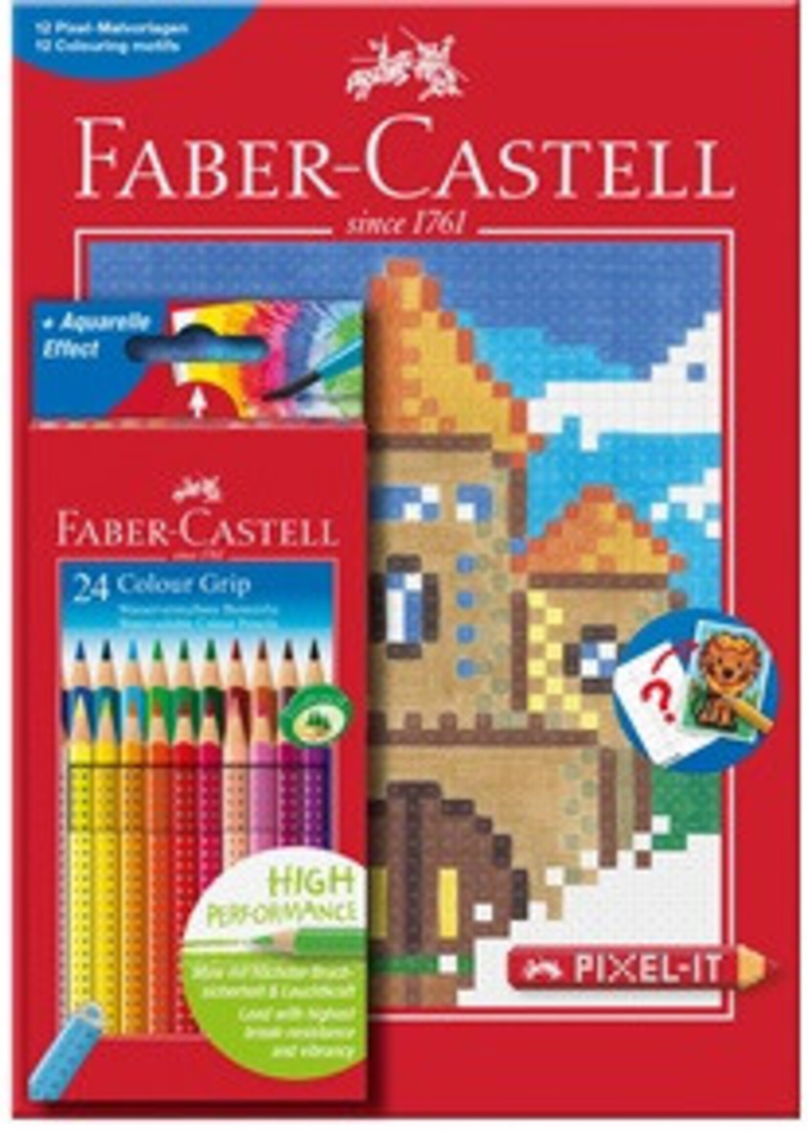 Faber-Castell Faber Castell Colour Grip Filzstifte 24er Etui+PIXEL Buch