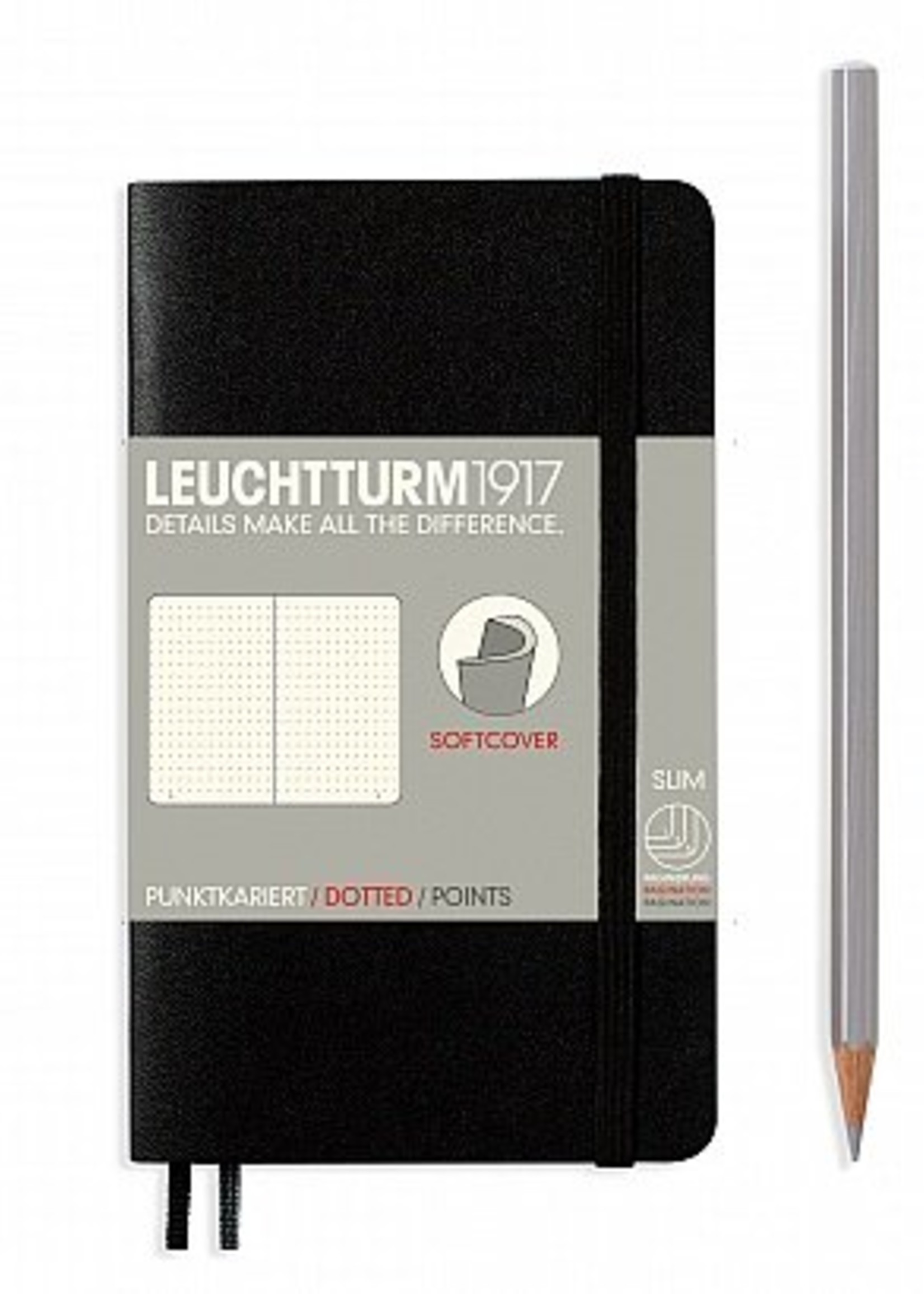 Leuchtturm1917 Notizbuch POCKET A6 SC schwarz dotted