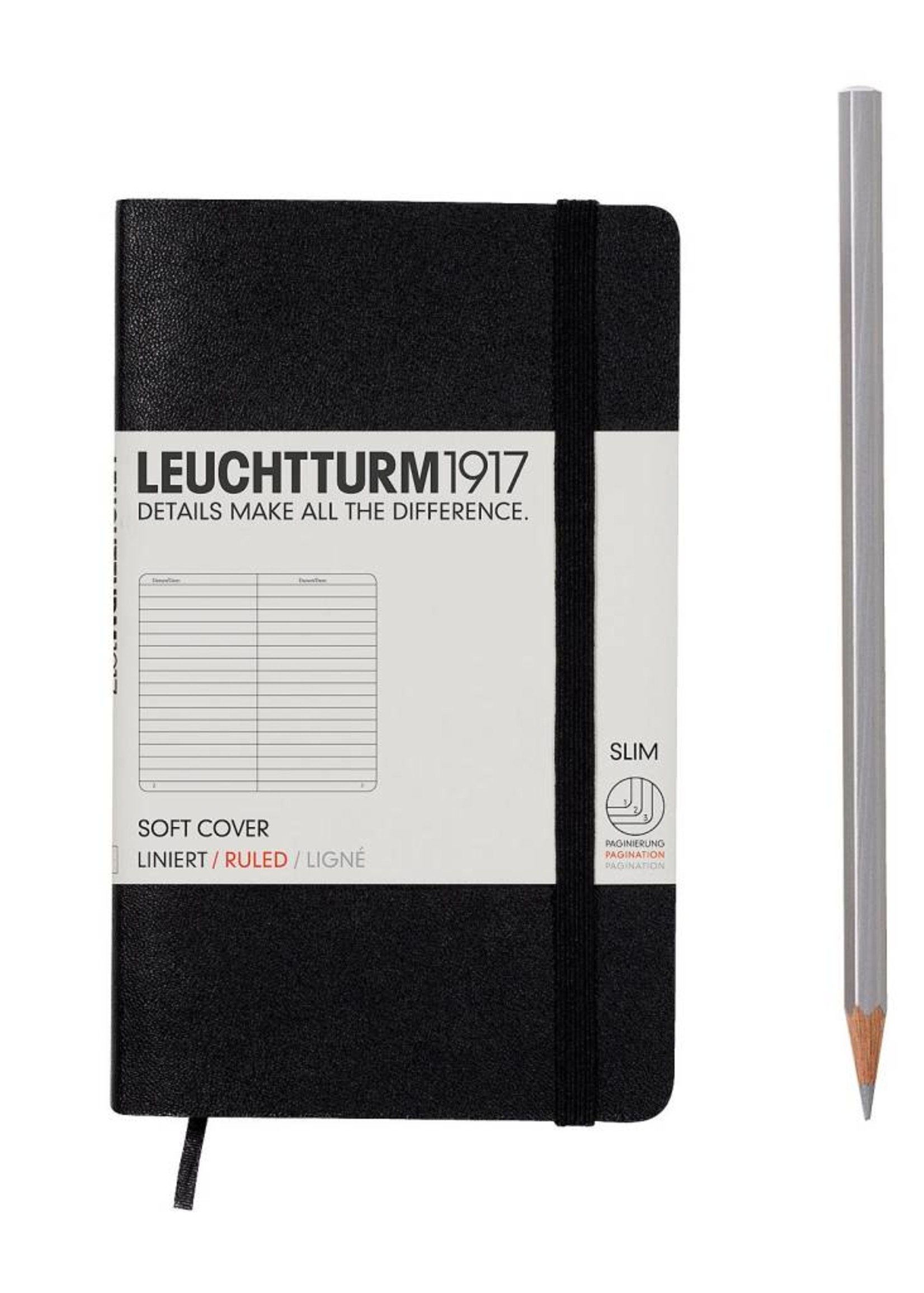 Leuchtturm1917 Notizbuch POCKET A6 SC schwarz liniert