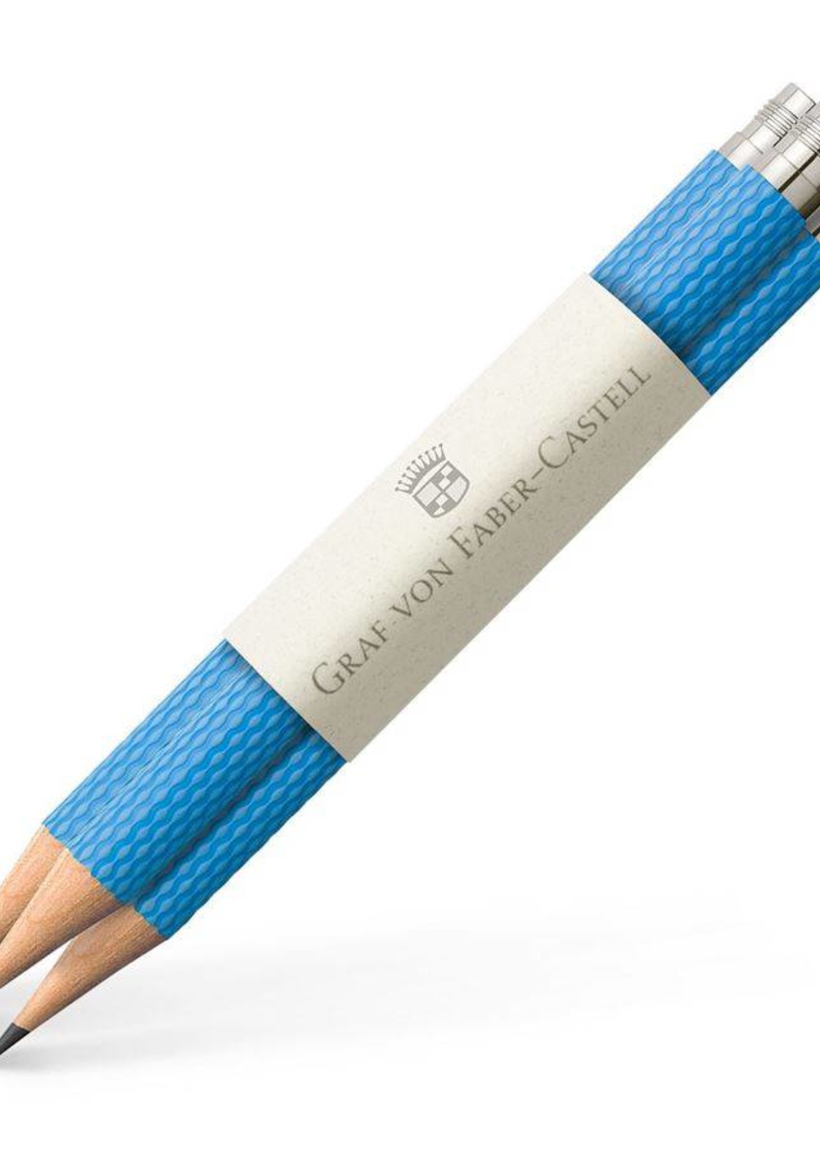 Graf von Faber-Castell 3 Ersatzbleistifte Perfekter Bleistift, Gulf Blue