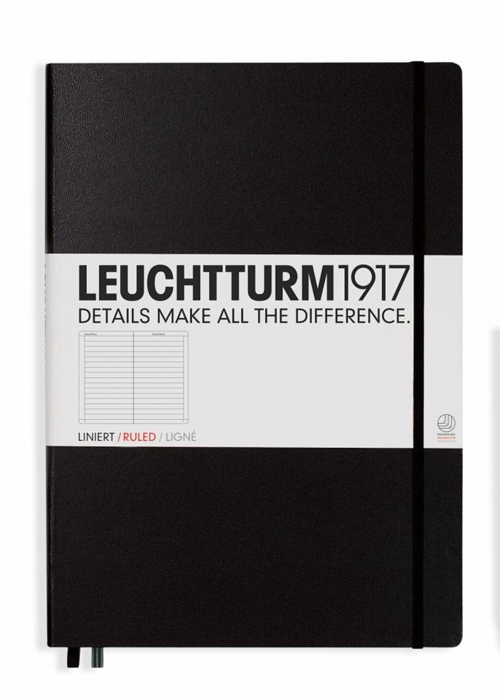 Leuchtturm1917 Leuchtturm1917 Notizbuch, Master Classic, Schwarz, Liniert