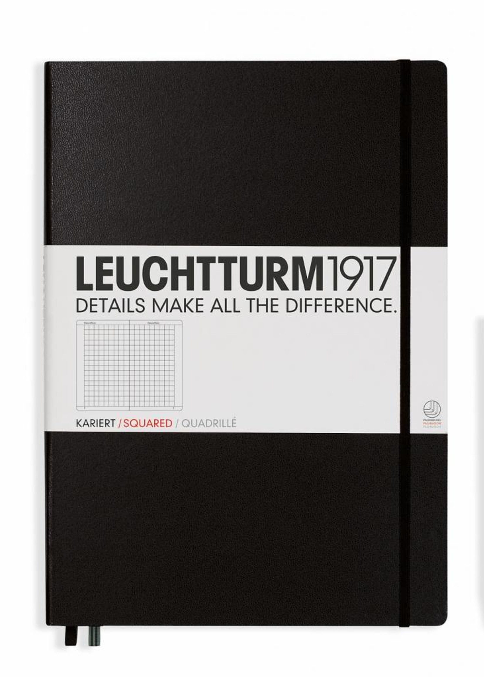 Leuchtturm1917 Leuchtturm1917 Notizbuch, Master Classic, Schwarz, Kariert