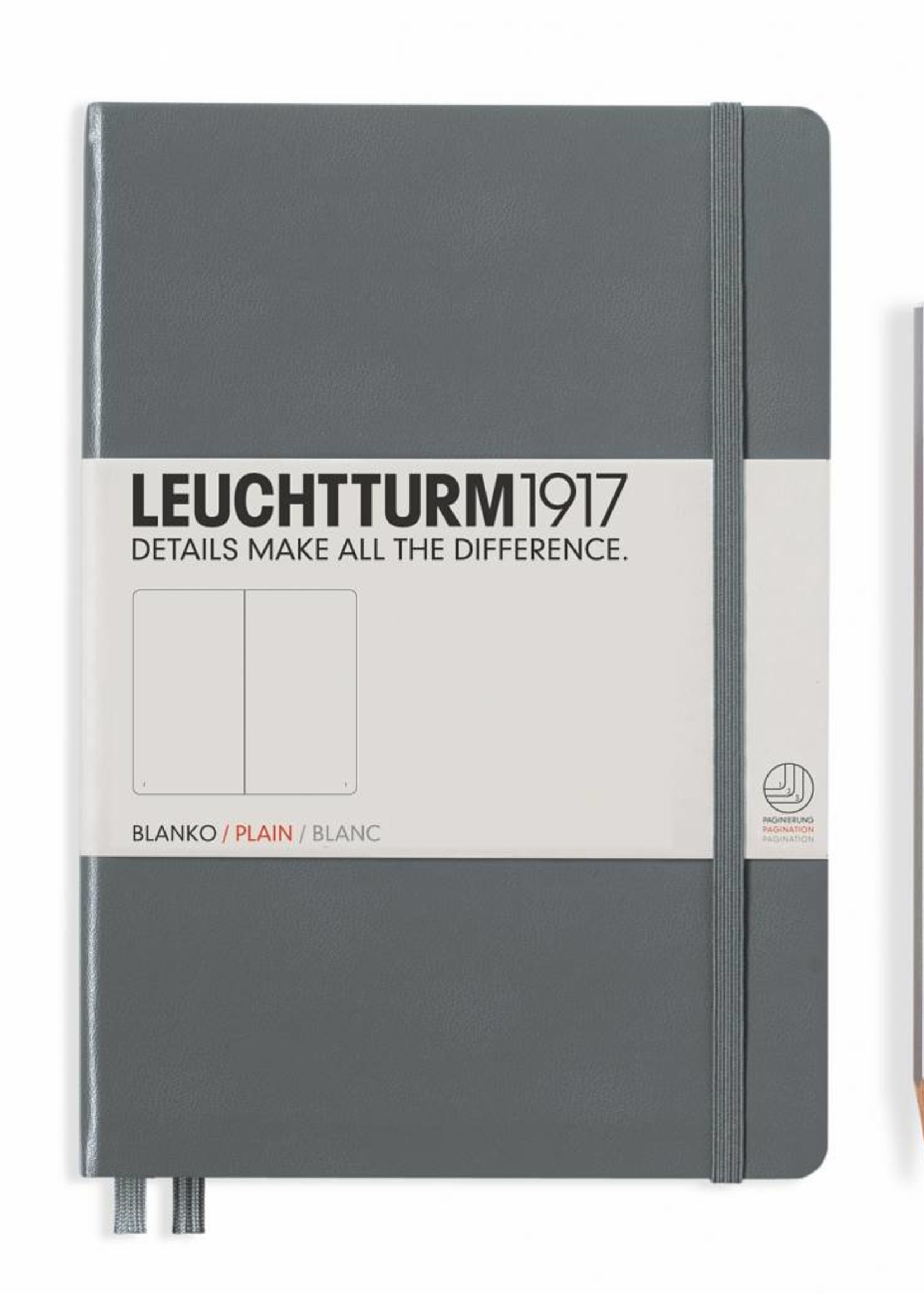 Leuchtturm1917 Leuchtturm1917 Notizbuch, Medium, Anthrazit, Blanko