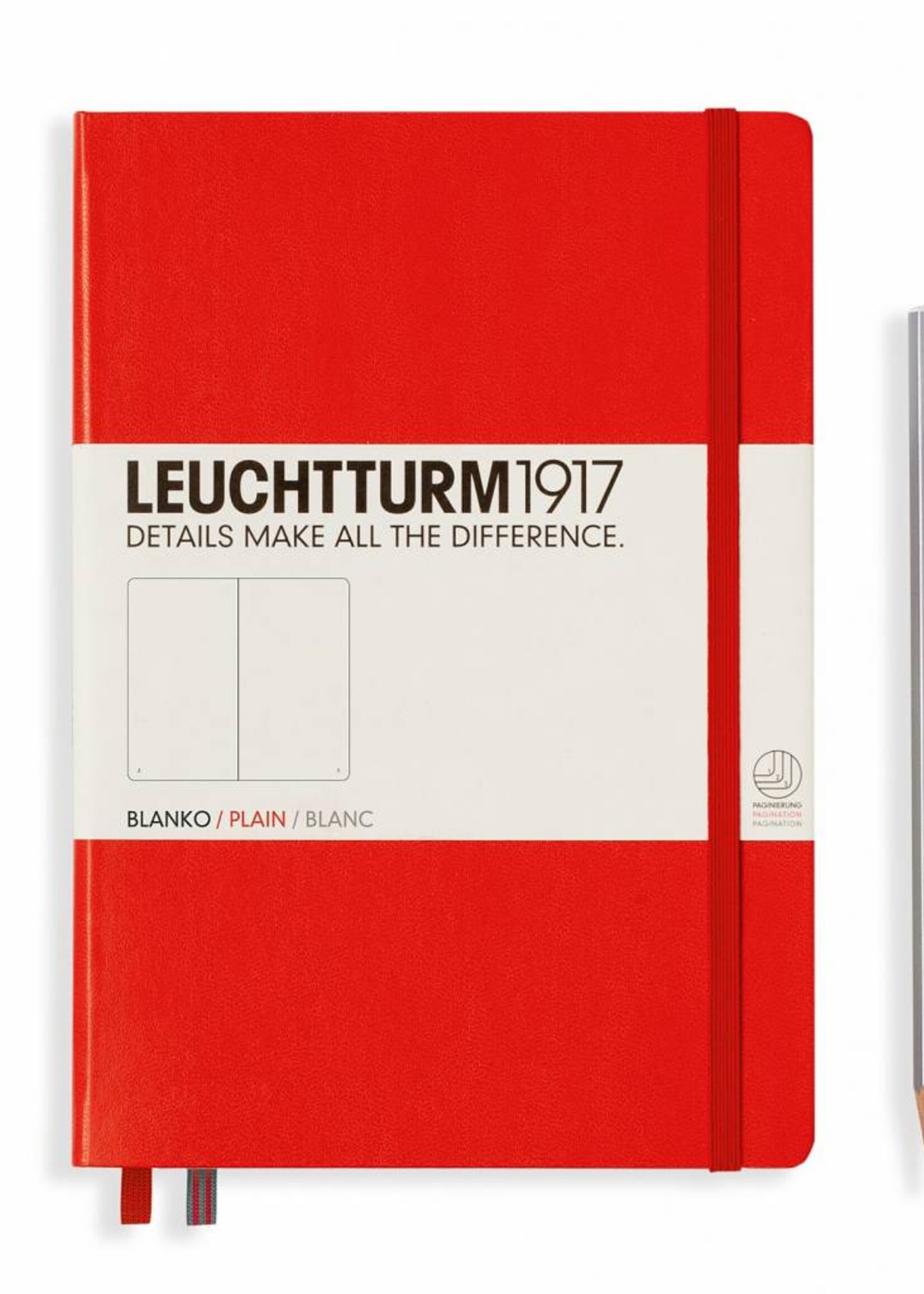 Leuchtturm1917 Leuchtturm1917 Notizbuch, Medium, Rot, Blanko