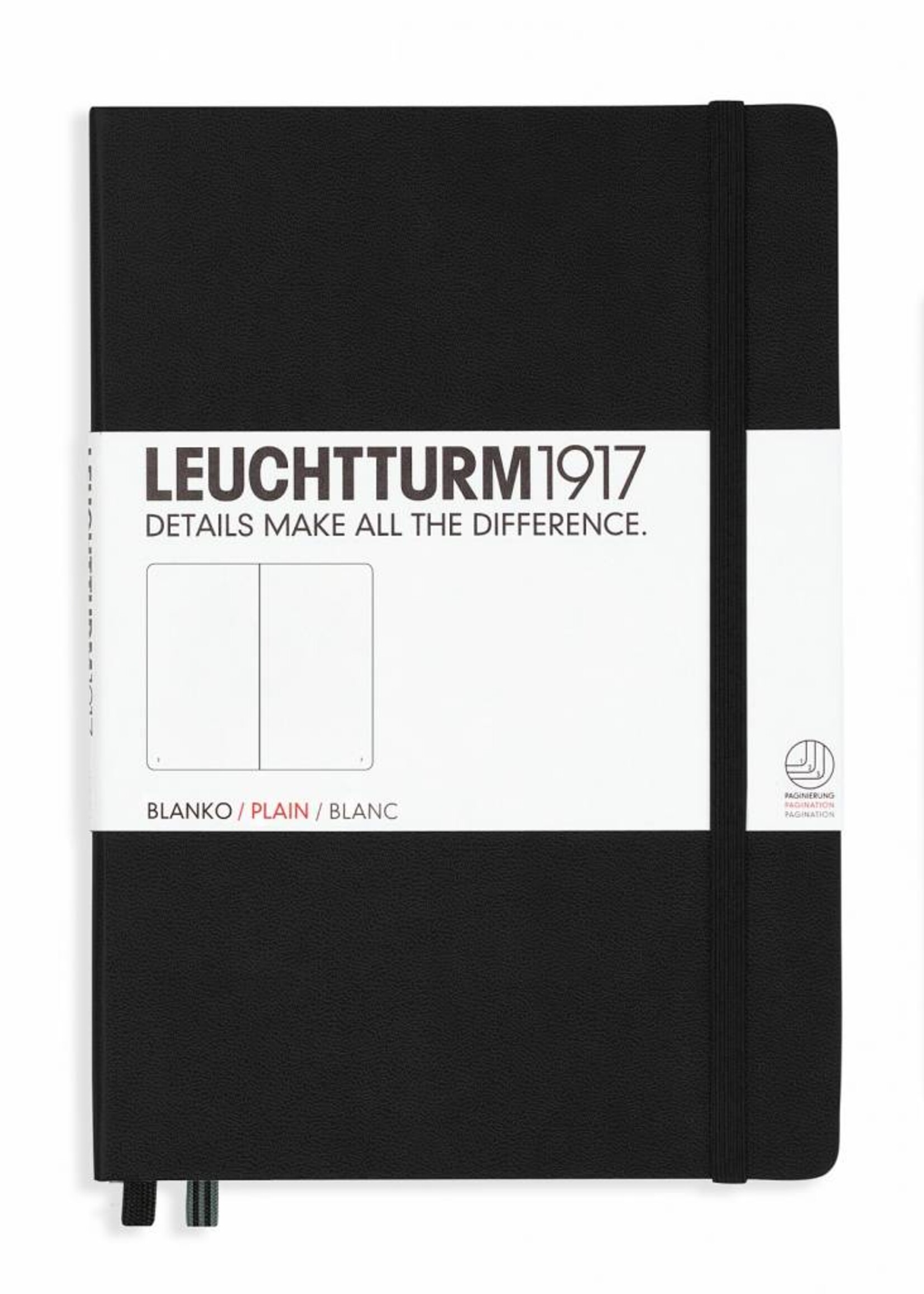 Leuchtturm1917 Leuchtturm1917 Notizbuch, Medium, Schwarz, Blanko