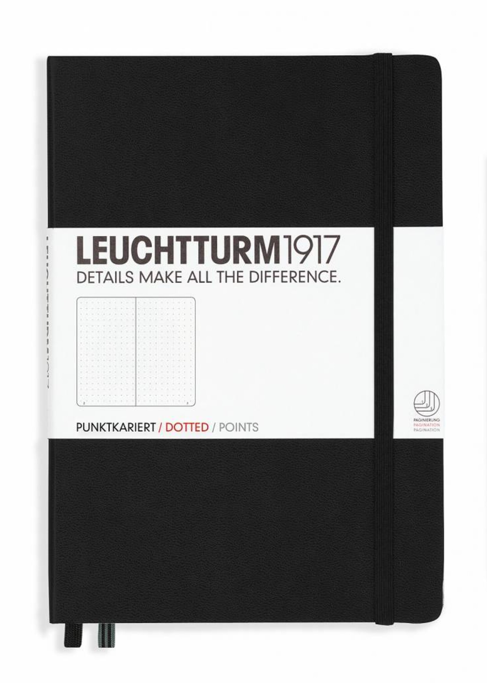 Leuchtturm1917 Leuchtturm1917 Notizbuch, Medium, Schwarz, Dotted