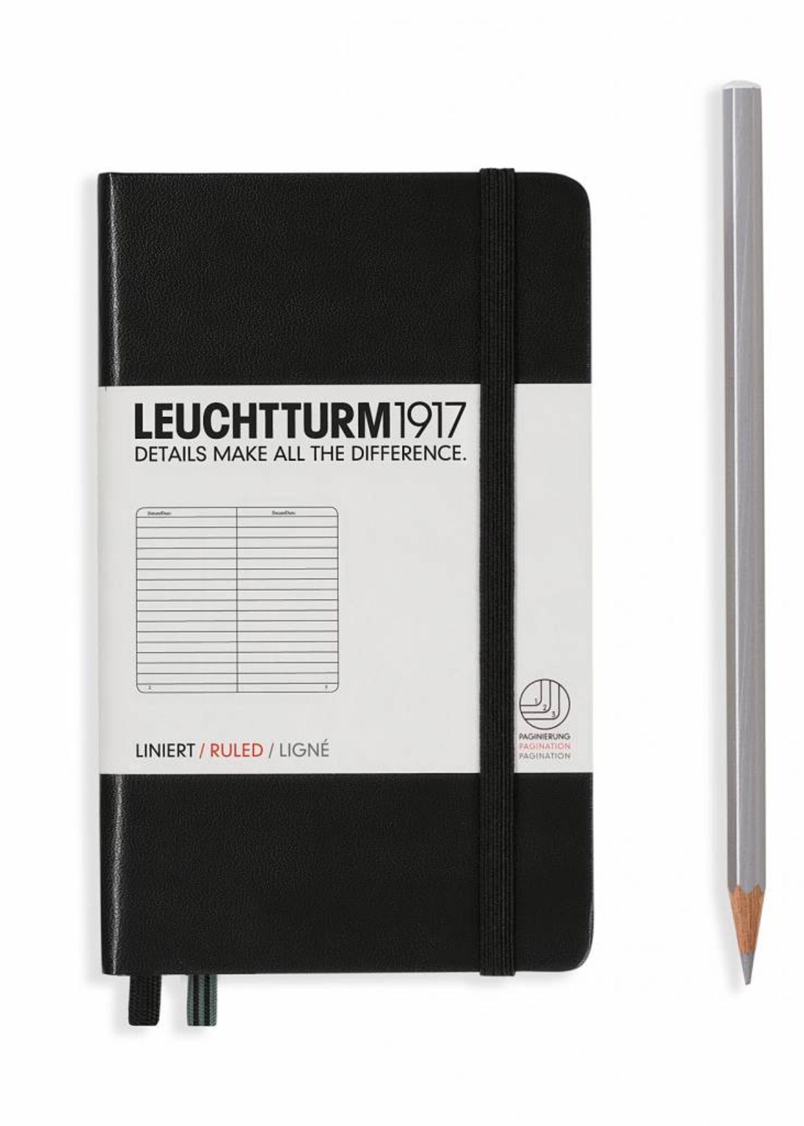 Leuchtturm1917 Leuchtturm1917 Notizbuch, Pocket, Schwarz, Liniert