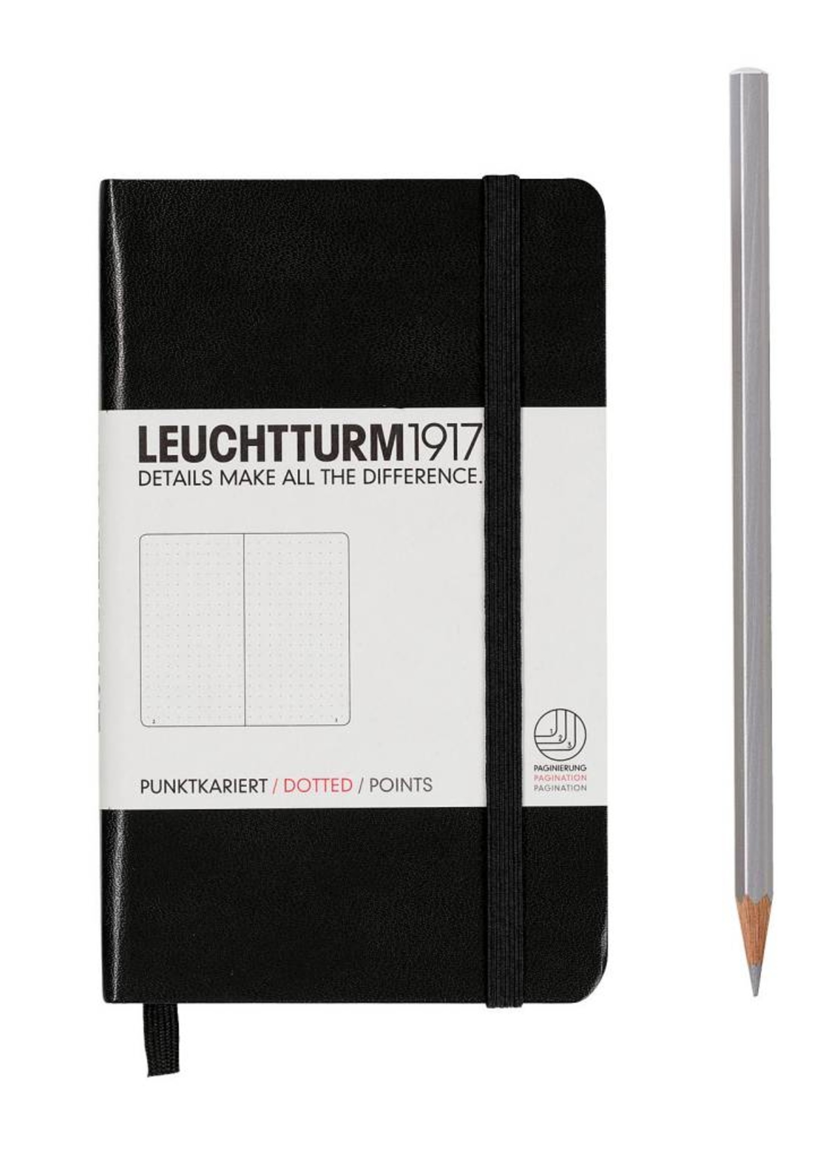 Leuchtturm1917 Leuchtturm1917 Notizbuch, Pocket, Schwarz, Dotted