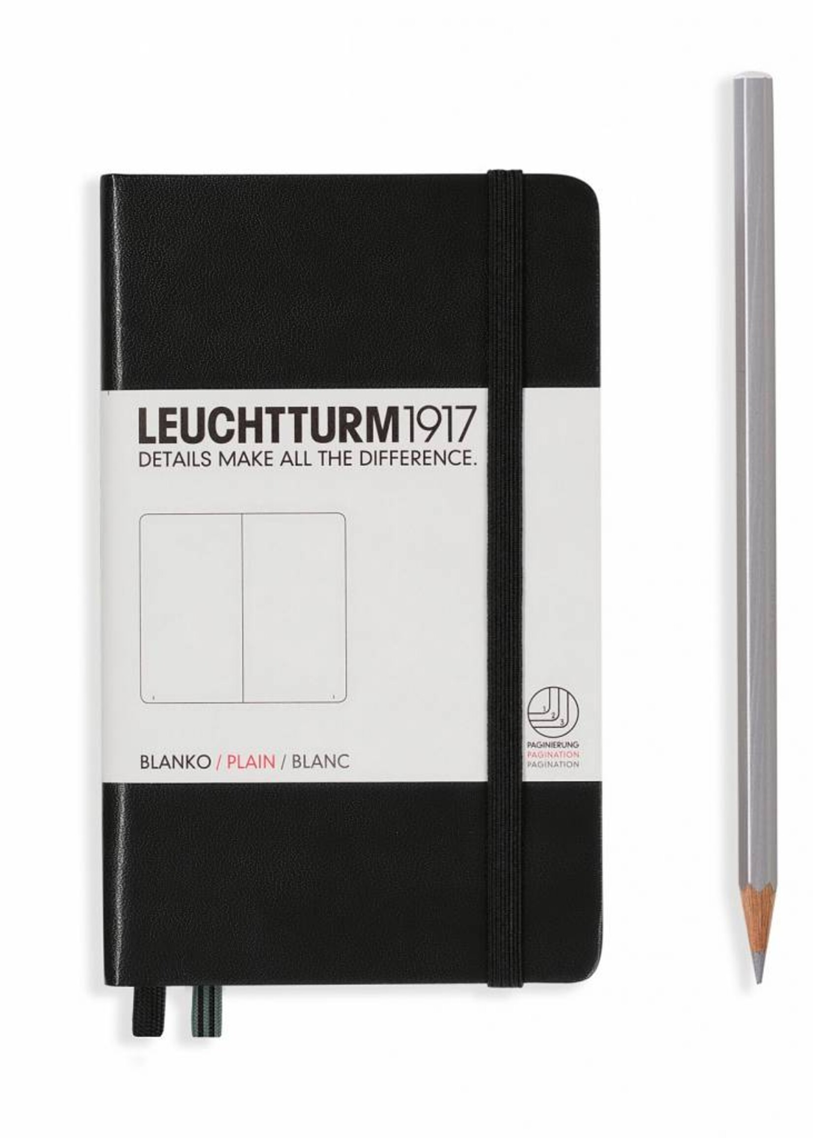 Leuchtturm1917 Leuchtturm1917 Notizbuch, Pocket, Schwarz, Blanko