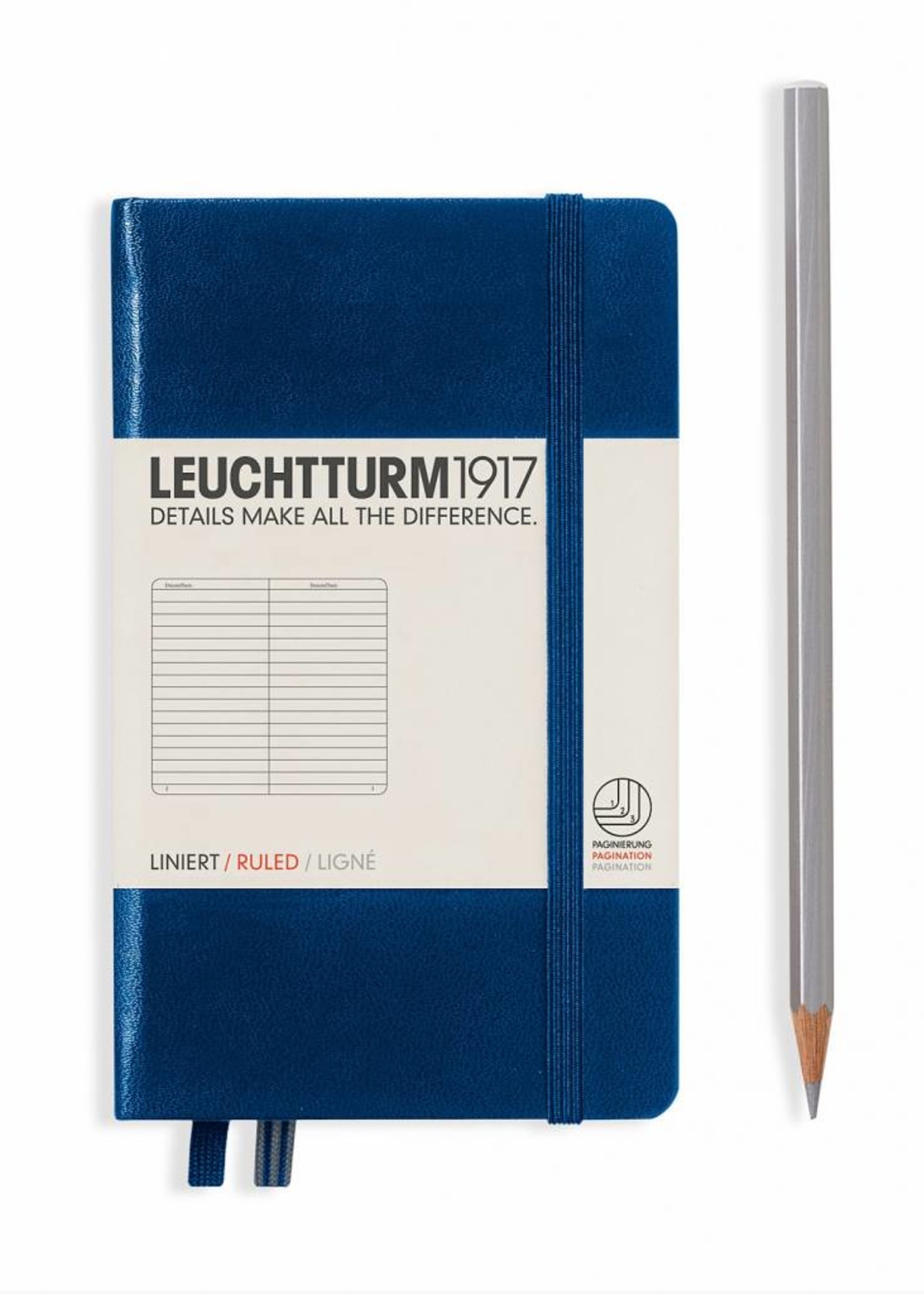 Leuchtturm1917 Leuchtturm1917 Notizbuch, Pocket, Marine, Liniert