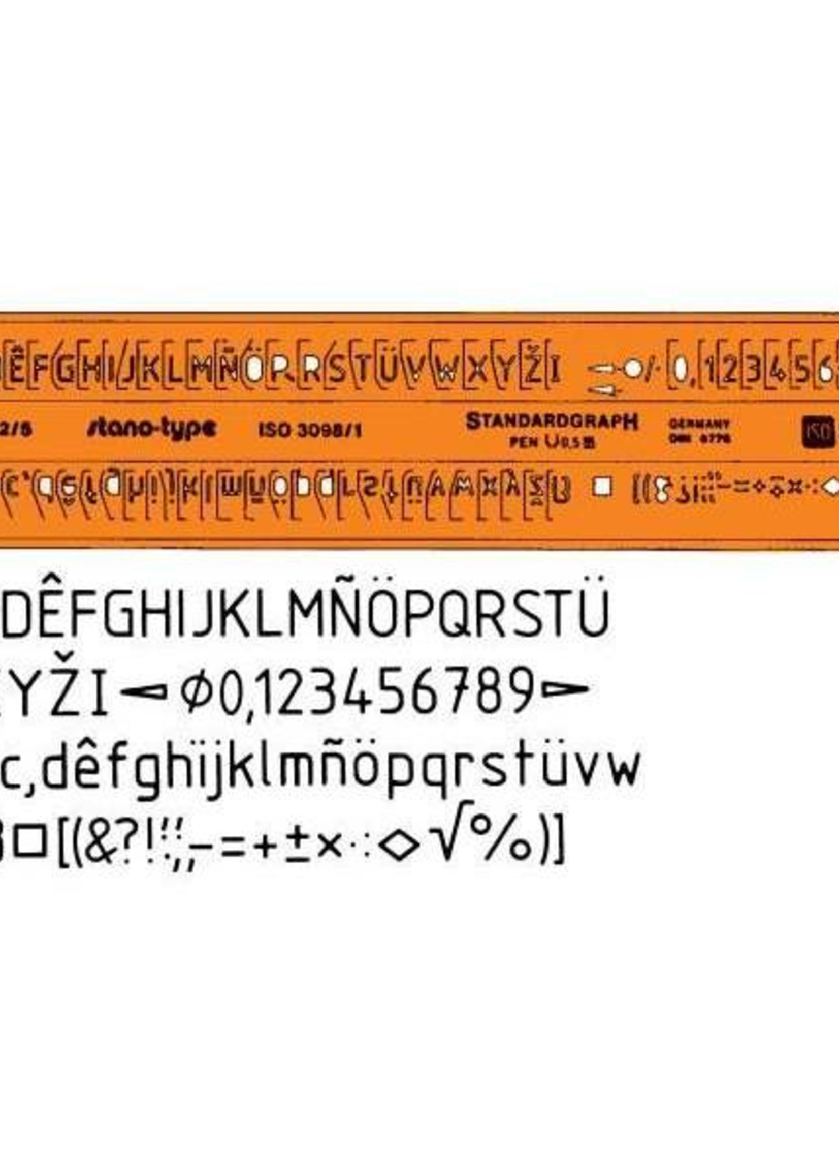 Schriftschablone gerade 3.5 mm